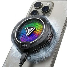 Magnetic Radiator Phone Cooling Fan with RGB Lights Universal