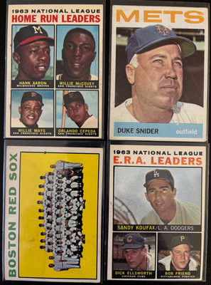 Lot of 105+ low/mid grade 1964 Topps Baseball cards SNIDER MAYS AARON KOUFAX