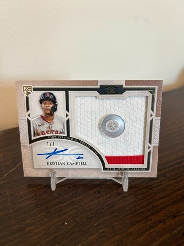 2025 Topps Defintive Rookie Kristian Campbell 1/1 Game Used Jersey/Button Auto!!