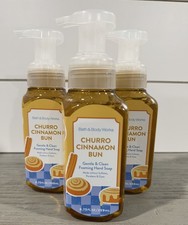 NEW Bath  Body Works CHURRO CINNAMON BUN Gentle Foaming Hand Soap  Lot Of 3