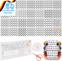 1450 StüCk Buchstabenperlen Set, 4X7 Mm WeißE Acryl Rund Alphabet Perlen FüR Arm