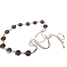 Natural Cowrie shell, stone and wood bead leather Belt