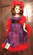 17" porcelain doll, Red Hat Lady by Collections Inc, all original w/tag, NO BOX