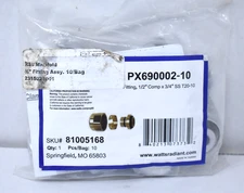 10-Pack Watts Radiant 81005168 1/2" PEX Compression x 3/4" SST20 Swivel BSP