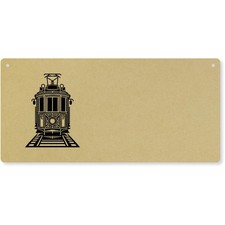 'Electric Tram' Large Wooden Wall Plaque / Door Sign (DP00064517)