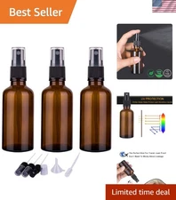 2oz Amber Glass Spray Bottles for Essential Oils, Small Empty Spray Bottle, F...