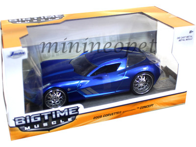 JADA 97468 2009 CHEVROLET CORVETTE STINGRAY CONCEPT 1/24 DIECAST MODEL CAR BLUE 
