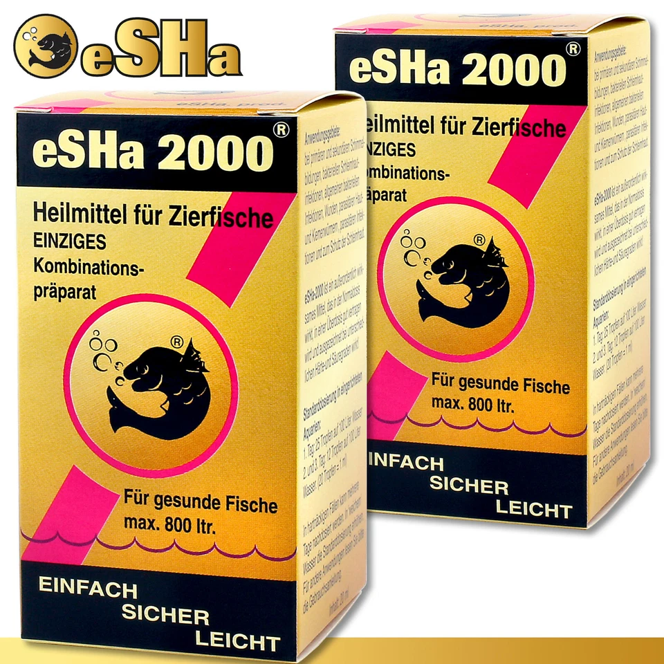 eSHa 2x 20 ml 2000® gegen Verpilzungen, Flossenfäule und bakterielle Krankheiten