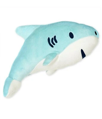 PETIT BATEAU Kuscheltier Hai shark Doudou türkis weiß superweich 29cm x 18 cm