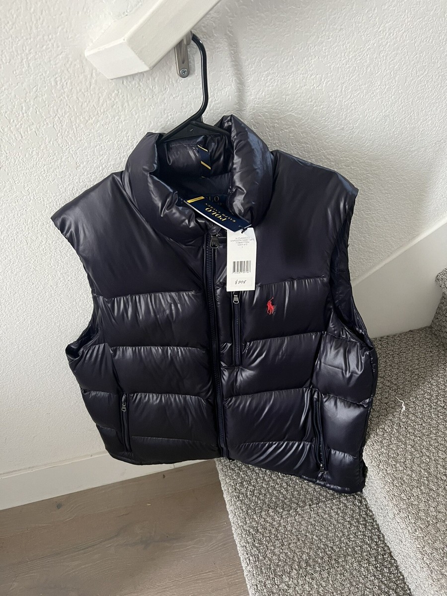 New Polo Ralph Lauren Performance Down Hooded Puffer Vest Jacket 