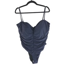 J Crew Ruched Sweetheart One-Piece Swimsuit Navy Blue 22