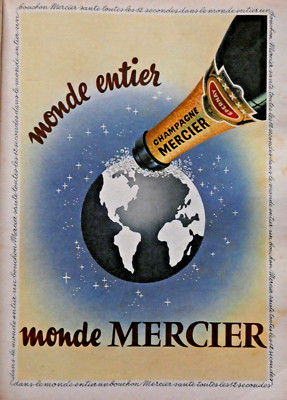 PRESSEWERBUNG 1955 CHAMPAGNER MERCIER EPERNAY WELTWEIT