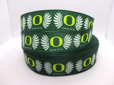 Oregon Ducks 1" Grosgrain Ribbon YOUR CHOICE: 5 or 10 Yards Univ of Oregon 