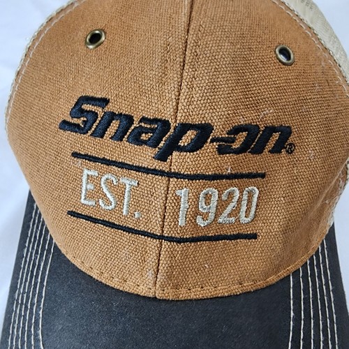 NEW Snap-On Hat EST. 1920 Cap Tools Brown Tan Black Mesh Adjustable Trucker - Picture 2 of 5