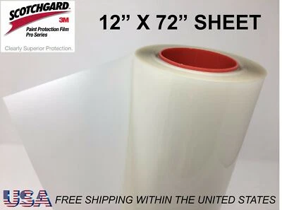 Paint Protection Film Clear Bra 3M Scotchgard Pro Series 12" x 72" Sheet - Image 1 of 4
