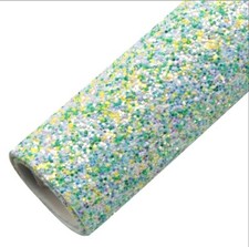Green yellow Chunky Glitter Iridescent FAUX LEATHER ROLL 12" x 55" 1142202
