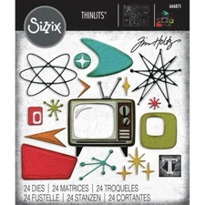 Tim Holtz Sizzix Thinlits Die ~ VAULT ATOMIC RETRO ~ 666875