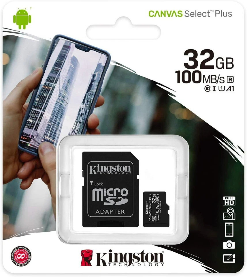 Kingston Canvas Select Plus 100MB/s Read A1 Class 10 UHS-I Memory Card + Adapter - Image 4 of 4