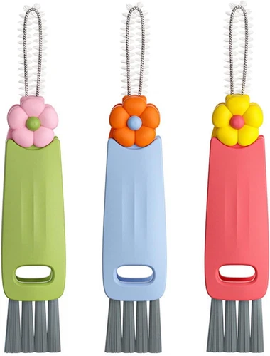 3X 3in1 Tiny Bottle Cup Lid Detail Brush Multi-Functional Crevice Cleaning Tool - Picture 14 of 15