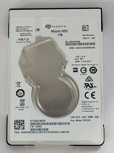 Seagate ST2000LM007 1R8174-030 Wu Chine SDM2 (WDZ7) 2.5 " 2TB SATA