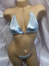 Exotic Dancewear Rave Wear Stripper Clothes Two Piece Invisible String Set