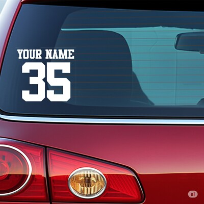 Athletic Number Vinyl Decal, Custom Personalized Numbers for Sports Helmet Perso