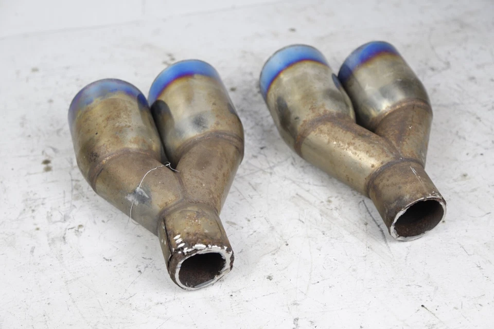 BMW 428i F32 F36 2014-2016 juego de doble punta de escape trasero izquierdo y derecho azul Foto 3 de 4