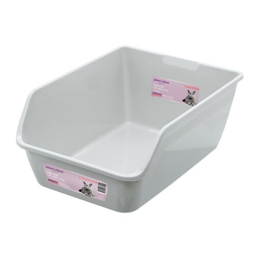 Paws & Claws Deep Cat Litter Tray High Wall Pet Toilet Tray Raised Box