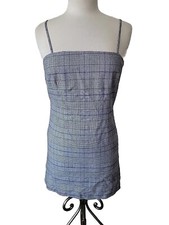 New Forever 21 Grey Plaid Mini Dress Medium Teens Spaghetti Strap 