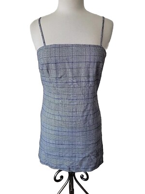 New Forever 21 Grey Plaid Mini Dress Medium Teens Spaghetti Strap
