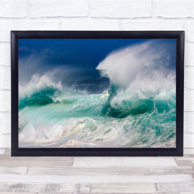 White Water Beach Waves Power Spray Crash Wandkunstdruck