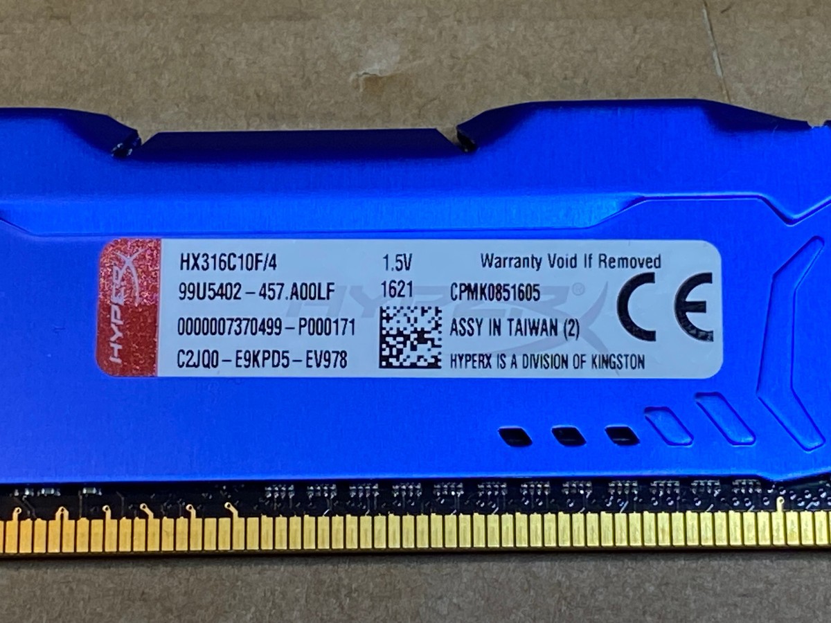 8GB (2x4GB) Kingston Fury HX316C10F/4 DDR3-1600MHz RAM Kit