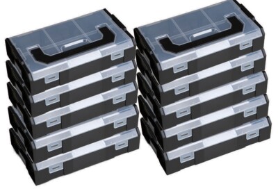 10 Stück SORTIMO Systembox L-BOXX Mini anthrazit Deckel Transparent