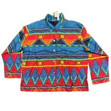 Chico's Design Jacket Women's XL Multicolor Silk Collared Beaded Embroidered NWT