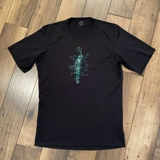 PATAGONIA Women’s Capilene Cool Sz Med Black/Green Short Sleeve Base Layer