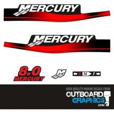Mercury 8hp 2 stroke outboard decals/sticker kit (2003)