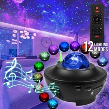 LED Galaxy Starry Night Light Projector Ocean Sky Star Party Speaker Dance Lamp