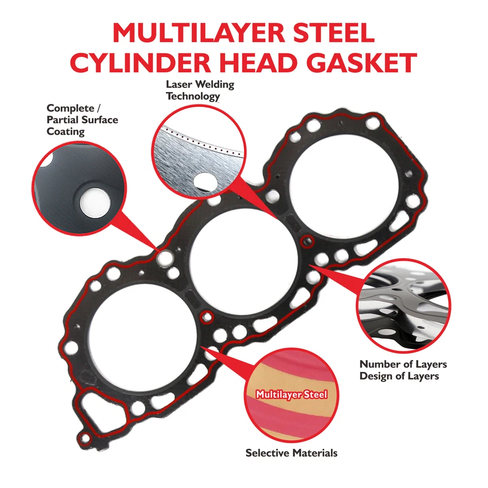 Conjunto de junta de cabeça ajuste 96-04 Nissan Frontier Xterra Quest Mercury 3.3L VG33E - Imagem 2 de 4