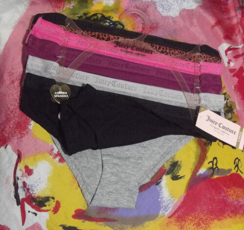 5 JUICY COUTURE JC9447 5PKX SIGNATURE WAIST COTTON BIKINI PANTIES S - Picture 2 of 3