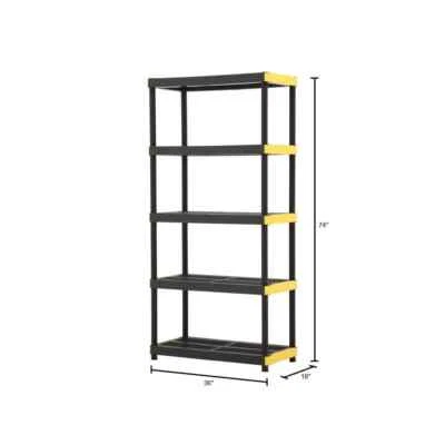 HDX 5-Tier Recycled Plastic Eco-friendly Black Garage Storage Shelving Unit NEW
