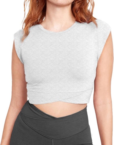 Crop Tops Workout Cropped Tank Tops Athletic Muscle Shirts for Women (Size:S) - Picture 2 of 6