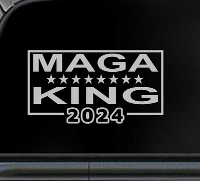 MAGA KING 2024 V.2 - Vinyl Window decal, stick ,TRUMP 2024, NEW