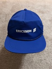 Vintage Rare Ericsson Corporate Logo Rope Snapback Hat Blue C31