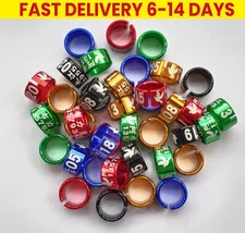 Customerized 50Pcs Birds Rings 8mm Leg Bands Pigeon Parrot Clip Rings Number