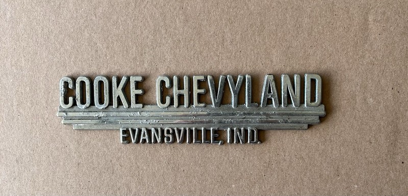 Cooke Chevyland Evansville Indiana IN Dealership Metal Emblem Badge