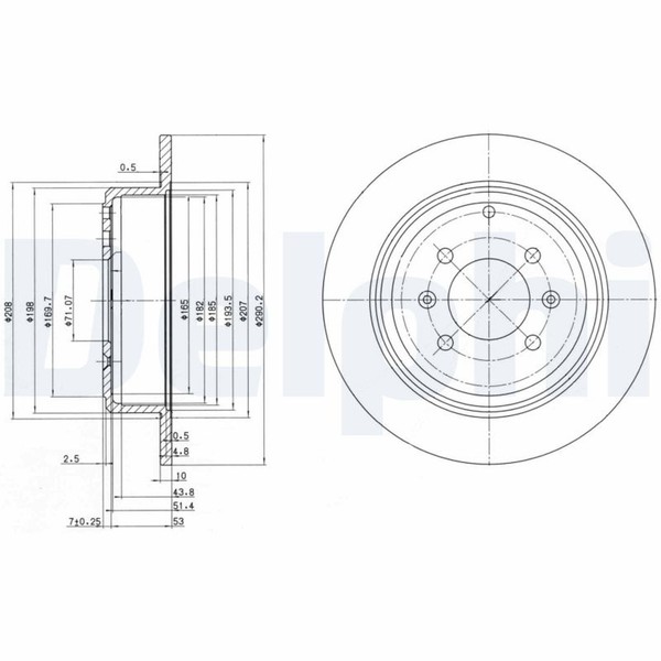 2X Bremsscheibe Delphi BG2873 FüR 406 Peugeot 8C 8B 8E Break 16V Bifuel Hpi HDI-image