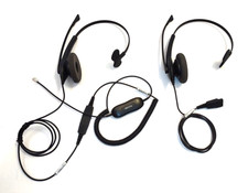 Lot of 2 Jabra HSC023 Biz 1500 QD Wired Headset 1513-0157 W/ 1 GN1216 88001-04