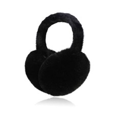 Ear Muffs for Winter Women Men, Faux Fur Earmuffs, Fluffy Ear Warmers, Black