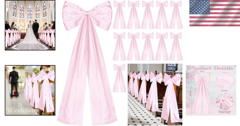 Juego de 12 arcos rosas para boda - Elegante decoración de pasillo Foto 2 de 4