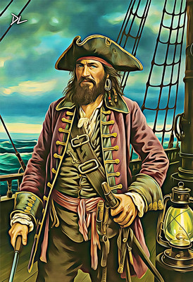 Edward Low ''Legendary Pirate'' Original Pop Art Print - 13 x 19 Poster